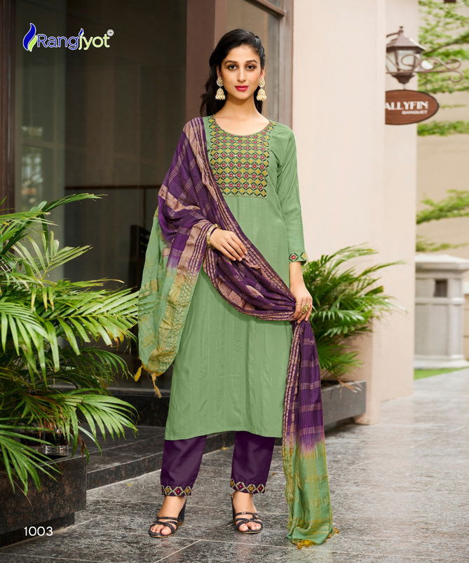 Rangjyot Anusha New Designer Exclusive Wear Fancy Kurti Pant With Dupatta Collection